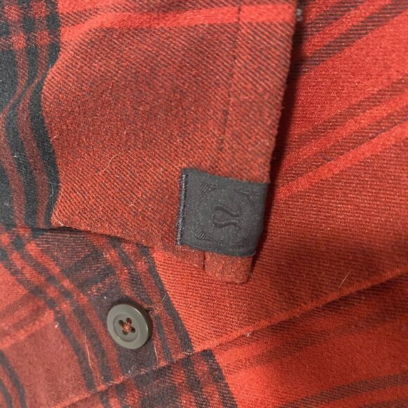 Lululemon Masons Peak Flannel Dark Red and Black Plaid Button Up Shirt Size S - Picture 4 of 6